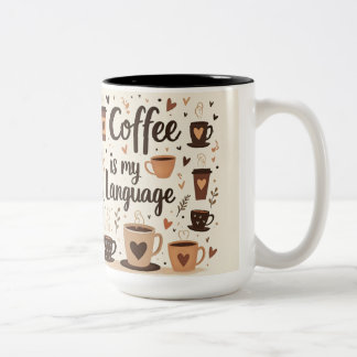 Le café est mon amour Langue Sublimation Café Mug