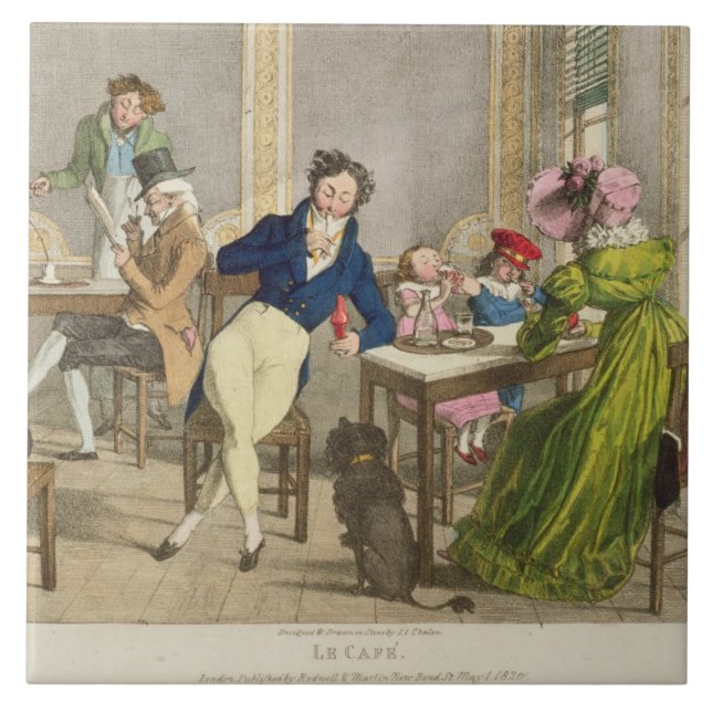 Le Cafe, Kneipe. durch Rodwell und Martin 1820 Fliese (Vorderseite)