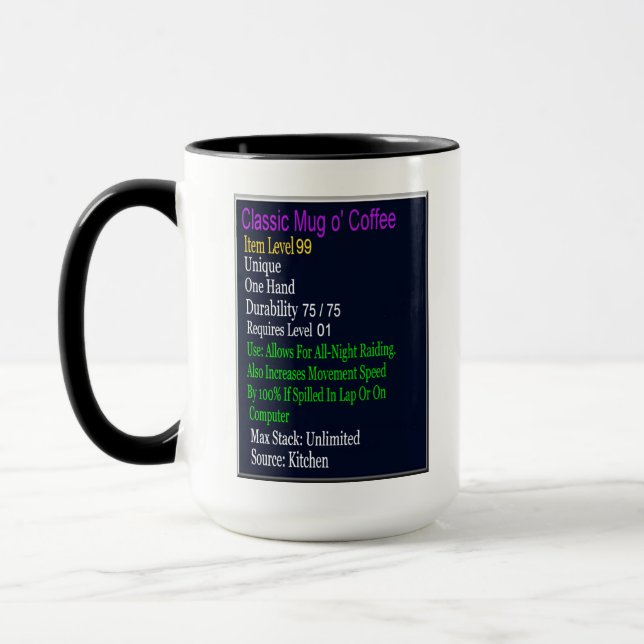 Le café Mug o' de Classic Raider (Gauche)