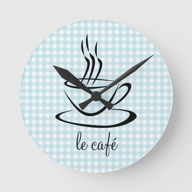 Le Cafe Personalisiert Kitchen Acryl Runde Wanduhr (Vorderseite)