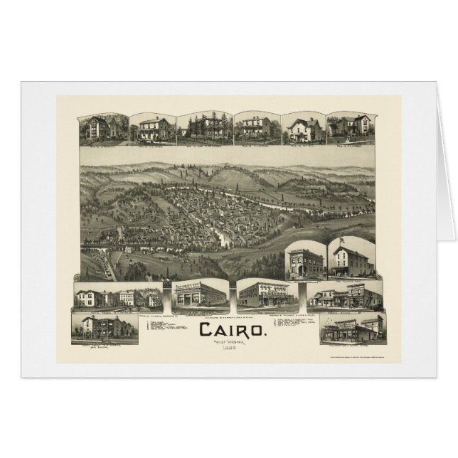 Le Caire, carte panoramique de WV - 1899 (Devant horizontal)