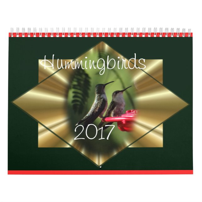 Le calendrier 2017 de colibri - changez l'année (Protection)