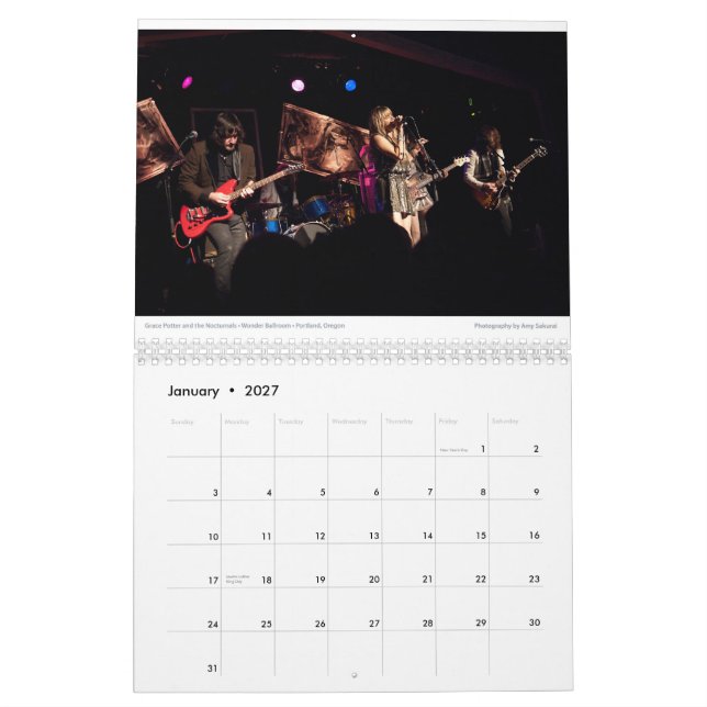 Le calendrier d'Amy 2012 (Jan 2027)