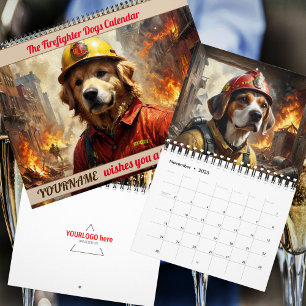 Le calendrier personnalisé des chiens pompiers 202