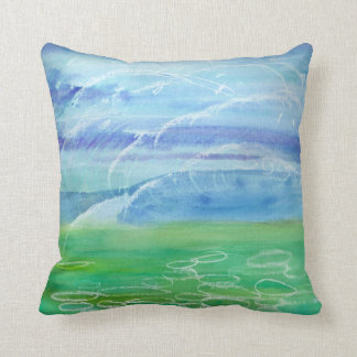 Le calme avant coussin d'aquarelle