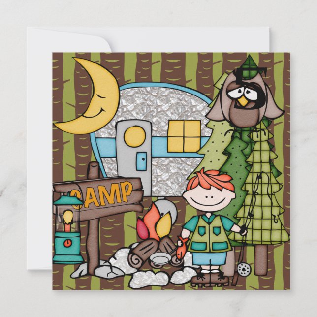 Le camping-cars Red Hair Boy Invitations d'anniver (Devant)