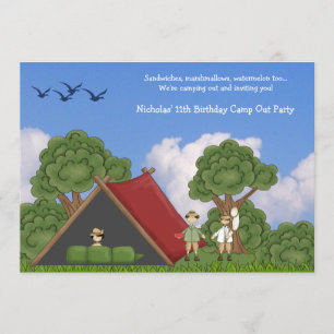 Le camping dans la forêt Invitation