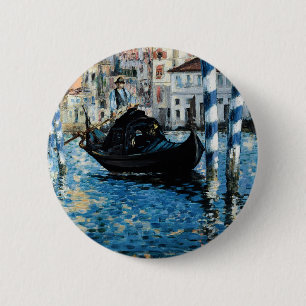 Le-Canal Grande à Venise - Edouard Manet Button