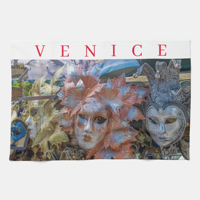 Le Carnaval de Venise masques serviette de thé (Horizontal)