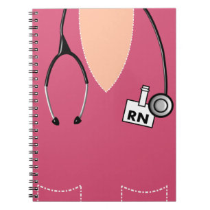 Le carnet d'infirmière frottent le rose supérieu