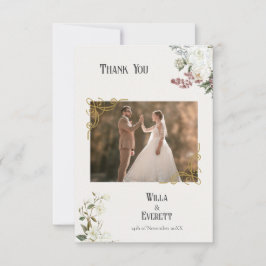 Le Carte de remerciements de mariage du jardin dor