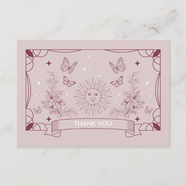 Le Carte de remerciements du Baby shower de la fil (Devant)