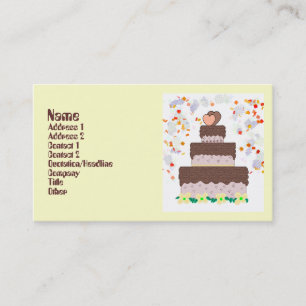 Le carte de visite de Baker de gâteau