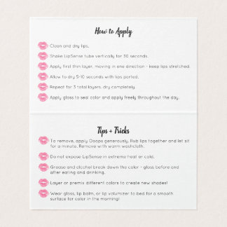 Le carte de visite de Lippies d'aquarelle - des