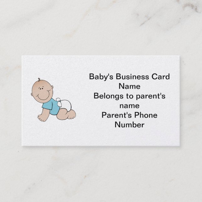 Le carte de visite du bébé (Devant)