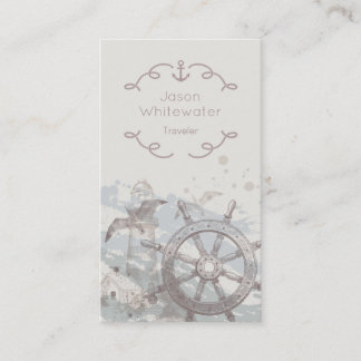 Le carte de visite du voyageur nautique de style -