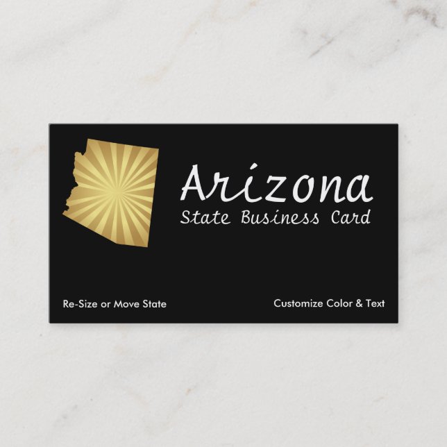 Le carte de visite Sun d'état de l'Arizona rayonne (Devant)
