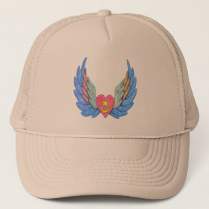 Le casquette du camionneur avec le coeur à ailes