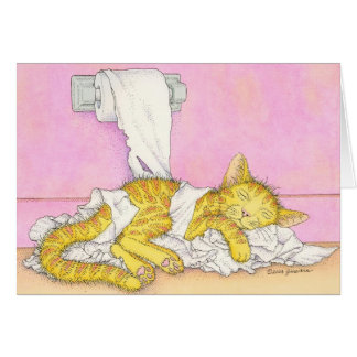 Le CAT dort en papier hygiénique