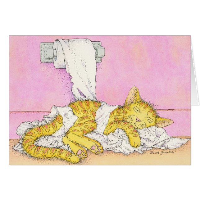 Le CAT dort en papier hygiénique (Devant Horizontal)