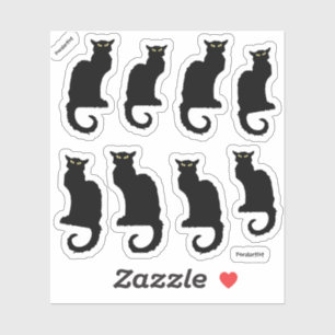 Le Cat Noir, 8 schwarze Katzen Aufkleber