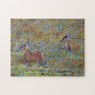 Le cerf dans un puzzle d'art animal de prairie