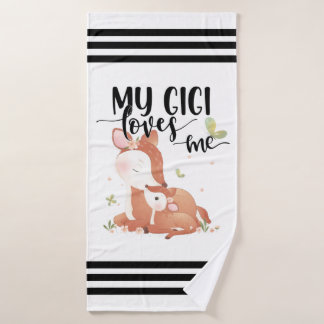 Le cerf de bois Doe et le bébé Fawn Mon Gigi m'aim