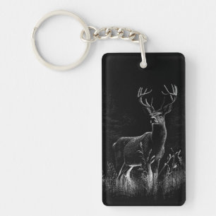 Le cerf majestueux en pleine nature - Art noir et 
