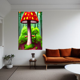 Le champignon rouge | AI Art Poster