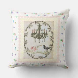 Le Chandelier Rose Buds Reversible Pillow Kissen