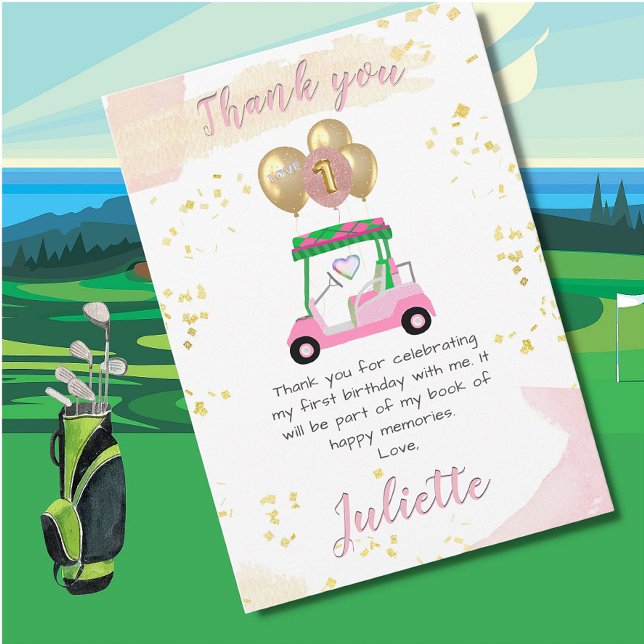 Le charmant Carte de remerciements Pink Golf (Créateur téléchargé)