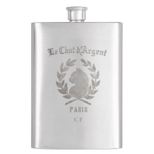 Le Chat d’Argent Paris-Luxury Silberkatze Taschenf Flachmann