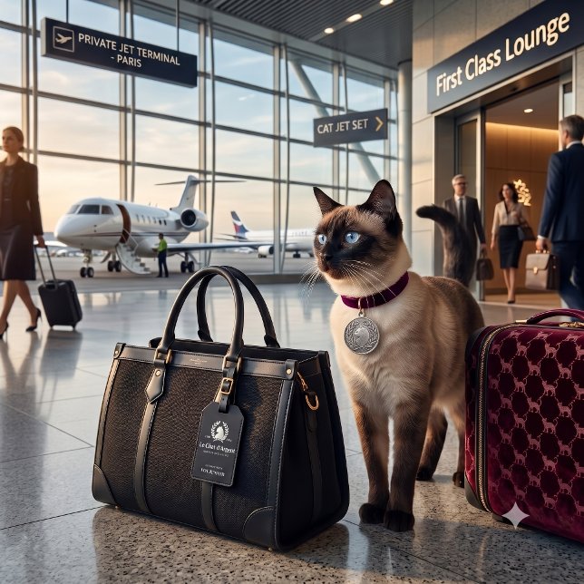 Le Chat d'Argent Französische Silberkatze Custom Gepäckanhänger (Von Creator hochgeladen)