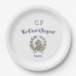 Le Chat d'Argent Parisian Bistrot Monogramm Pappteller
