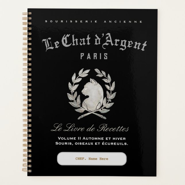 Le Chat d'Argent Personalisierter Kochplaner Planer (Vorderseite)