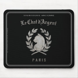 Le Chat d'Argent Vintage Paris Schwarze Maus Mousepad