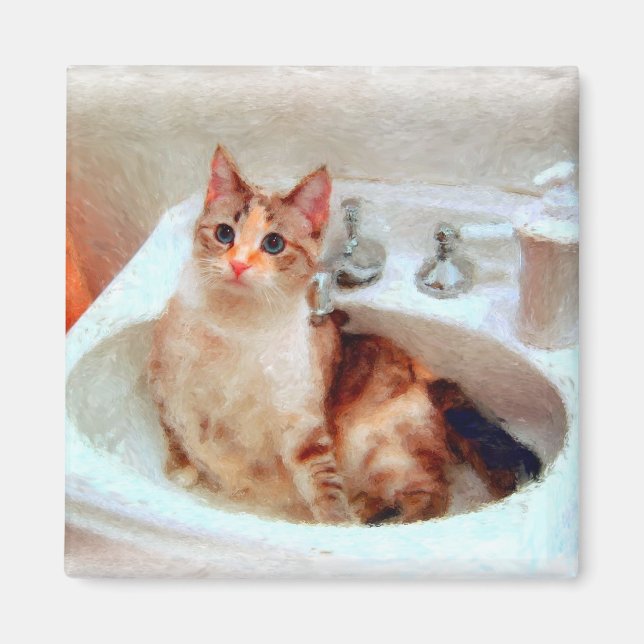 Le chat de l'impressionniste dans un aimant pour l (Devant)