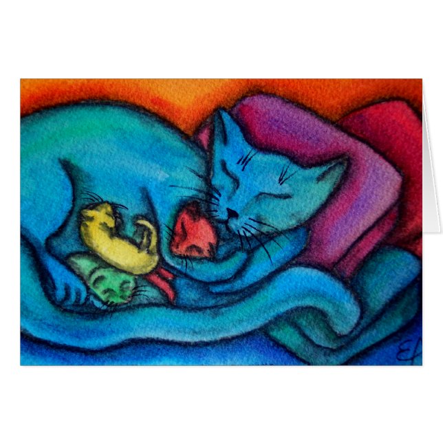 Le chat de maman aime ses chatons (Devant horizontal)