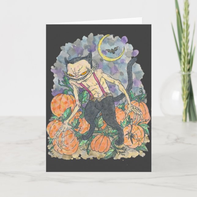 Le "chat halète" la carte d'histoire et de note (Devant)