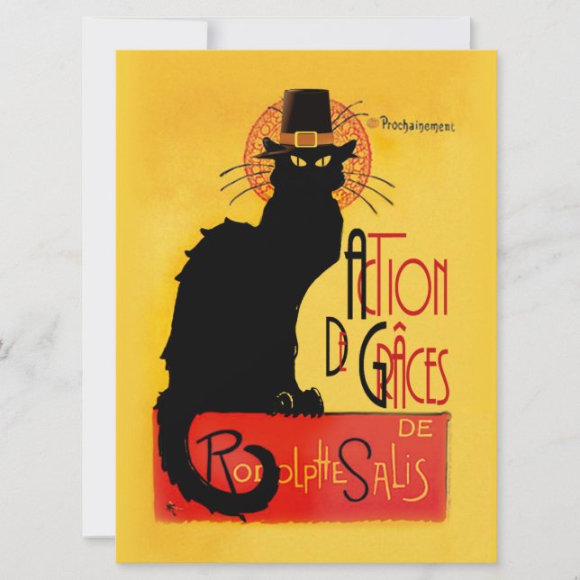 Le Chat Noir - Aktion De Grâces Einladung (Vorderseite)