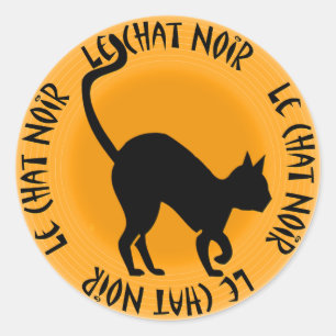 Le Chat Noir (Blatt der Rundkleber) Runder Aufkleber