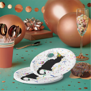 Le Chat Noir Confetti New Years Pappteller