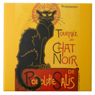 Le Chat Noir Die Schwarze Katze Jugendstil Antik Fliese