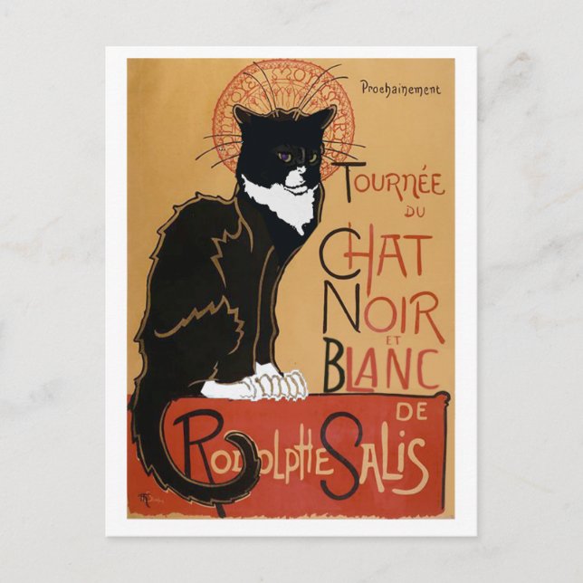 Le Chat Noir et Blanc Postkarte (Vorderseite)