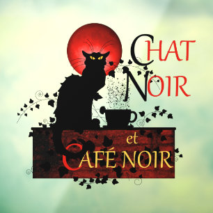 Le Chat Noir et Café Noir Fensteraufkleber