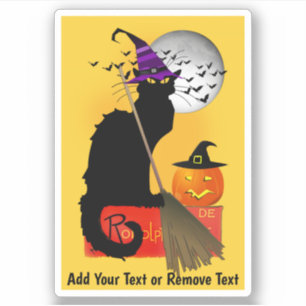 Le Chat Noir Halloween Hexe Aufkleber