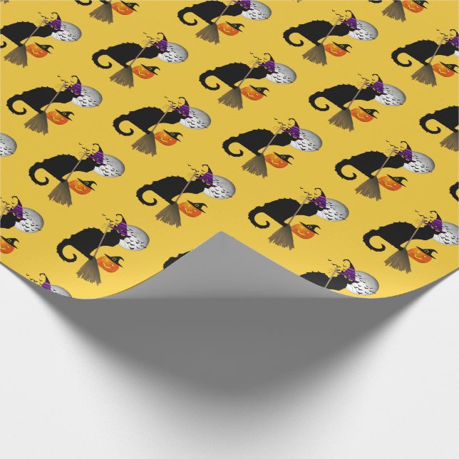 Le Chat Noir Halloween Hexe Geschenkpapier (Ecke)