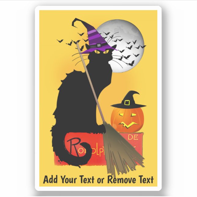 Le Chat Noir Halloween Witch Aufkleber (Vorderseite)