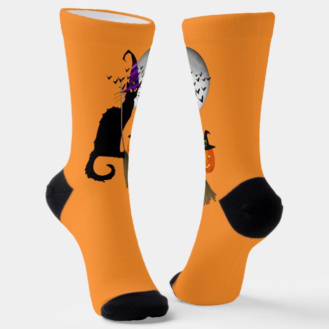 Le Chat Noir Halloween Witch Socken (Gewinkelt)
