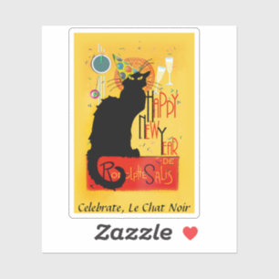 Le Chat Noir Happy New Year Aufkleber